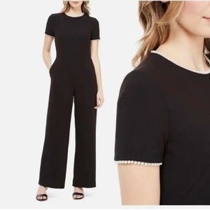 Gal Meets Glam COLLECTION Pearl Trim Jumpsuit - Women | Color: Black | Size: 4